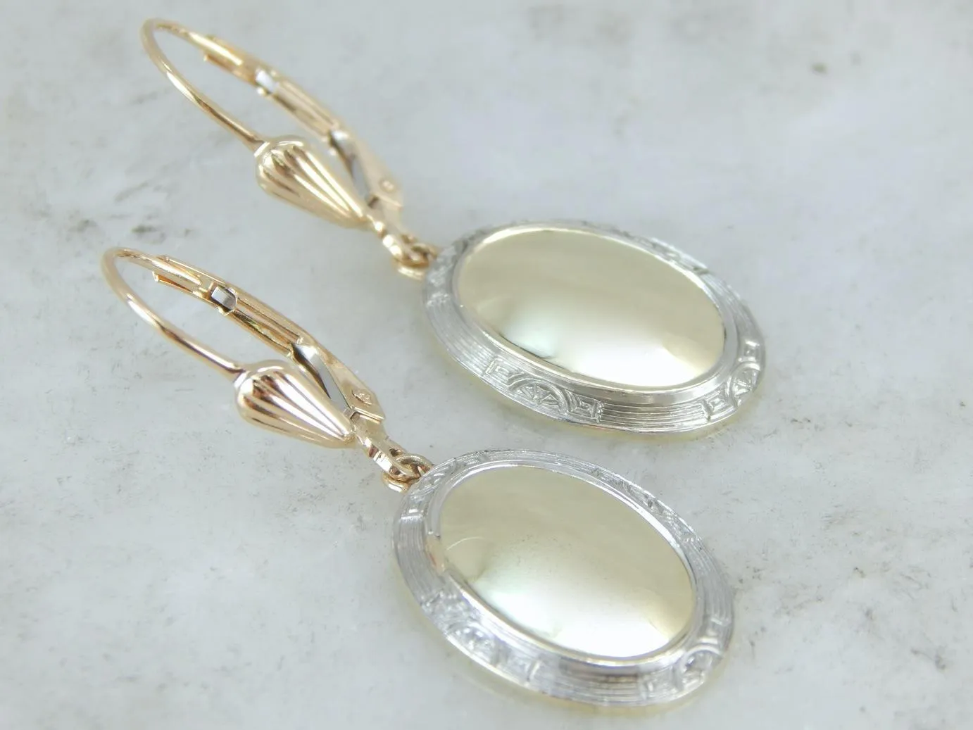 Retrofitted Antique Cufflink Earrings with Room for Monogram