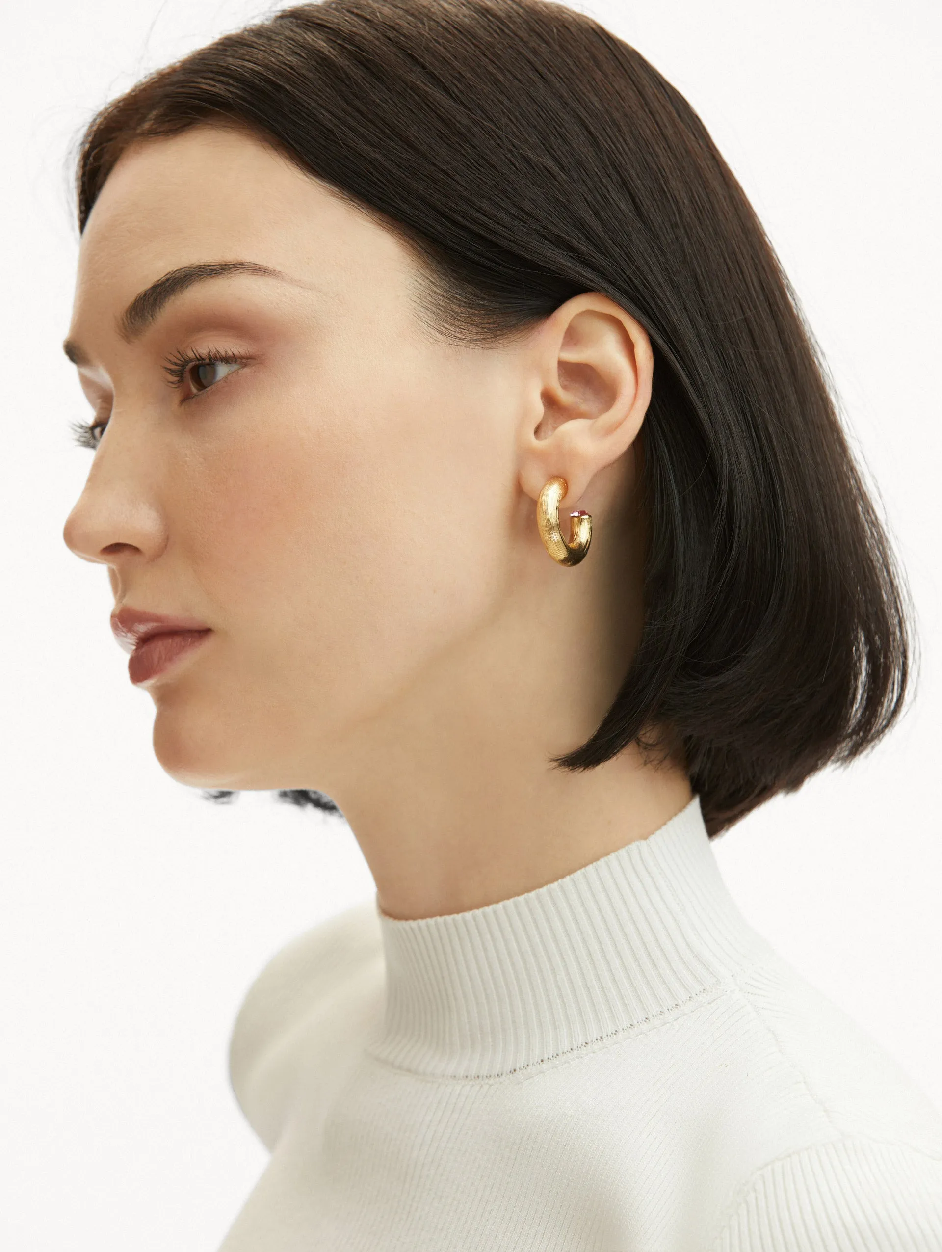 Riga Textured Hoop Earrings