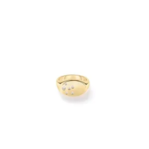 Roberto Coin Large Diamond Signet Ring in 18K Yellow Gold