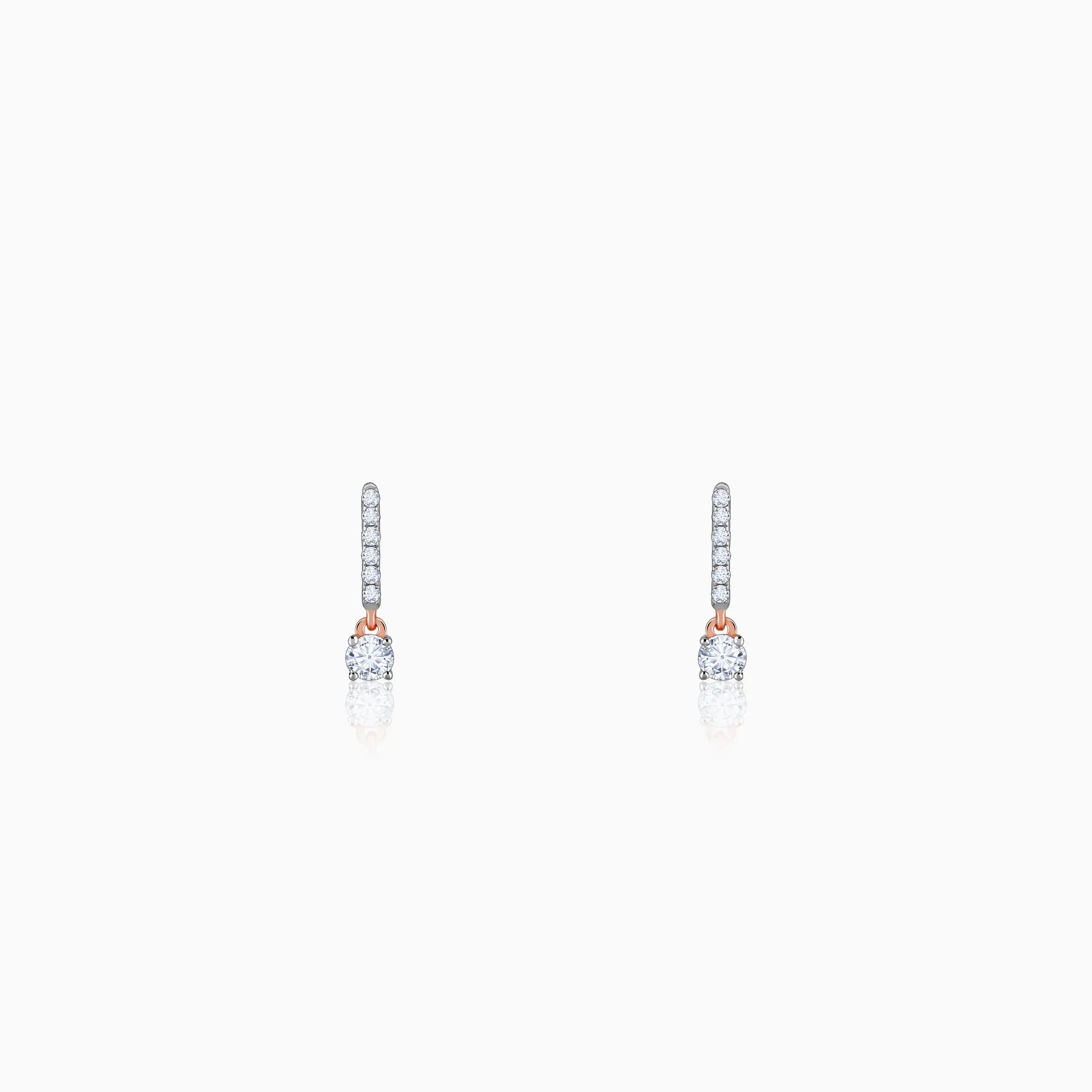 Rose Gold Amazed Diamond Earrings