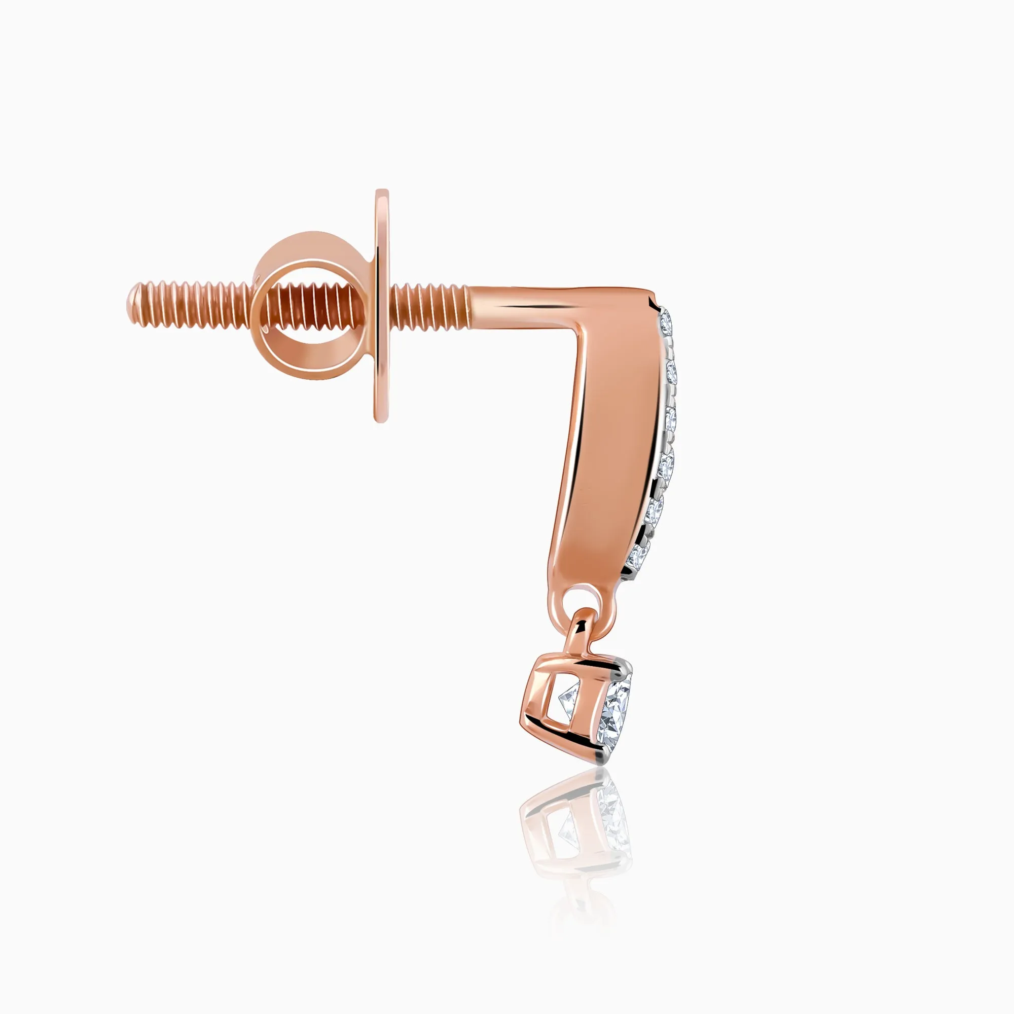 Rose Gold Amazed Diamond Earrings