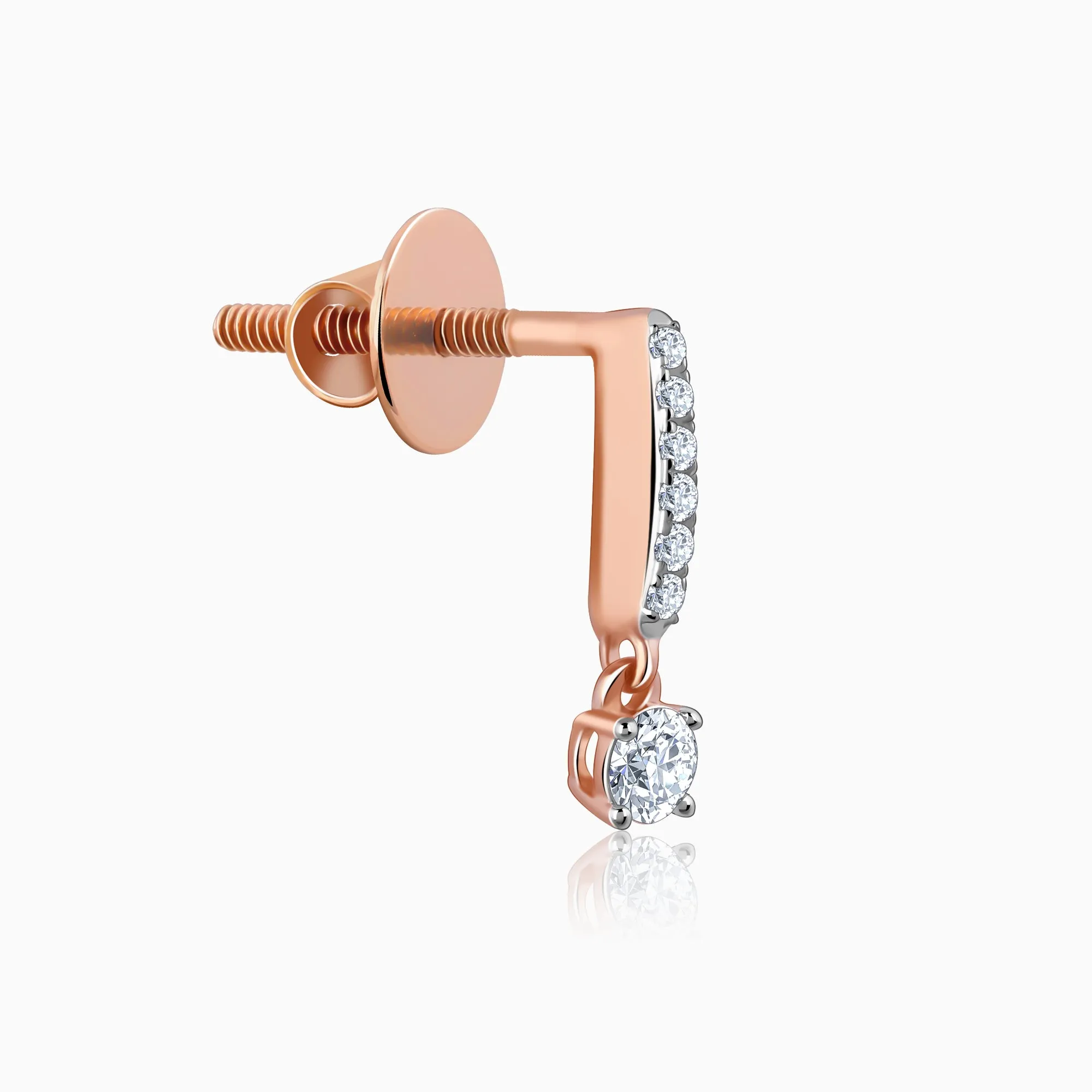 Rose Gold Amazed Diamond Earrings