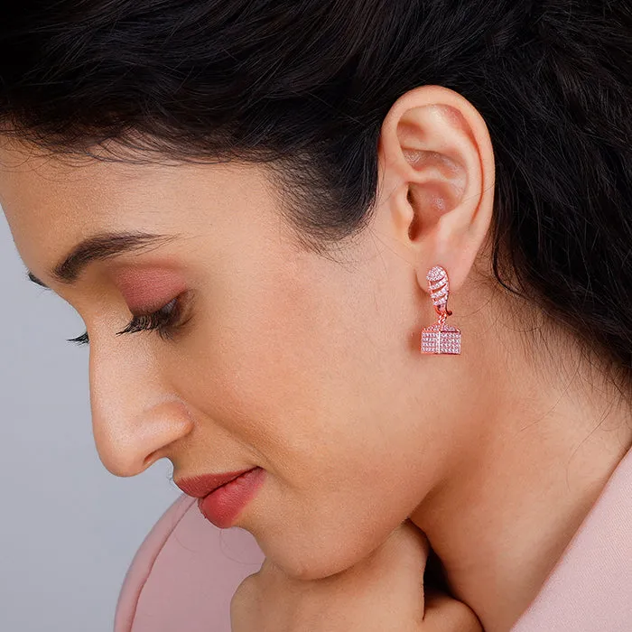 Rose Gold Glittering Grace Jhumki