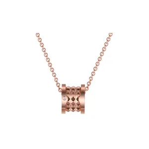Rose Gold wheel cylinder ring necklace