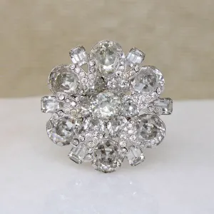 Round Eisenberg Swarovski Crystal Brooch