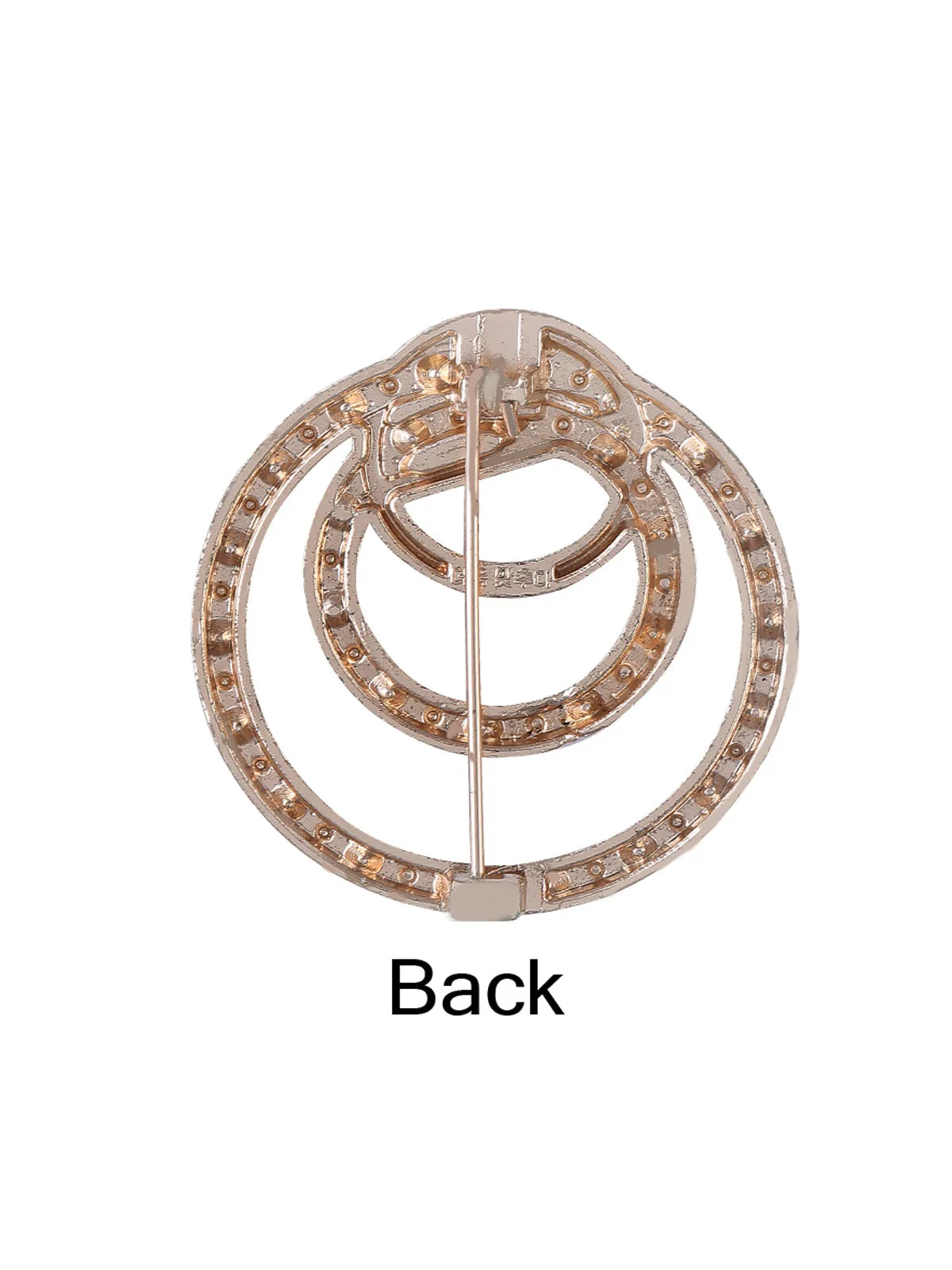Round Shape Ring Design Decorative Diamond Brooch Pin