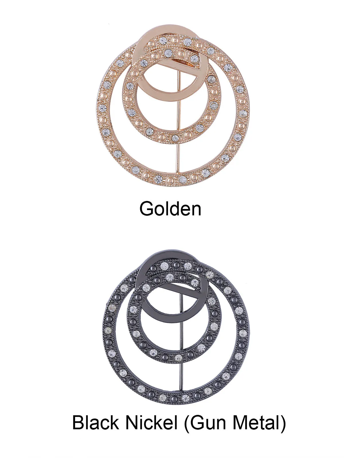 Round Shape Ring Design Decorative Diamond Brooch Pin