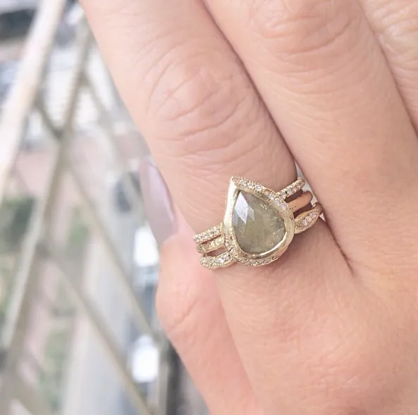 Rustic Raindrop Ring