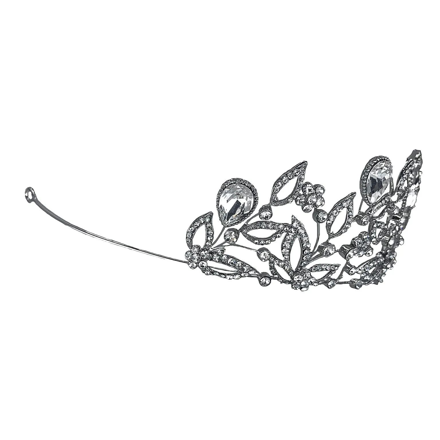 Sabrina Victorian Crytal Foral Gold Tiara