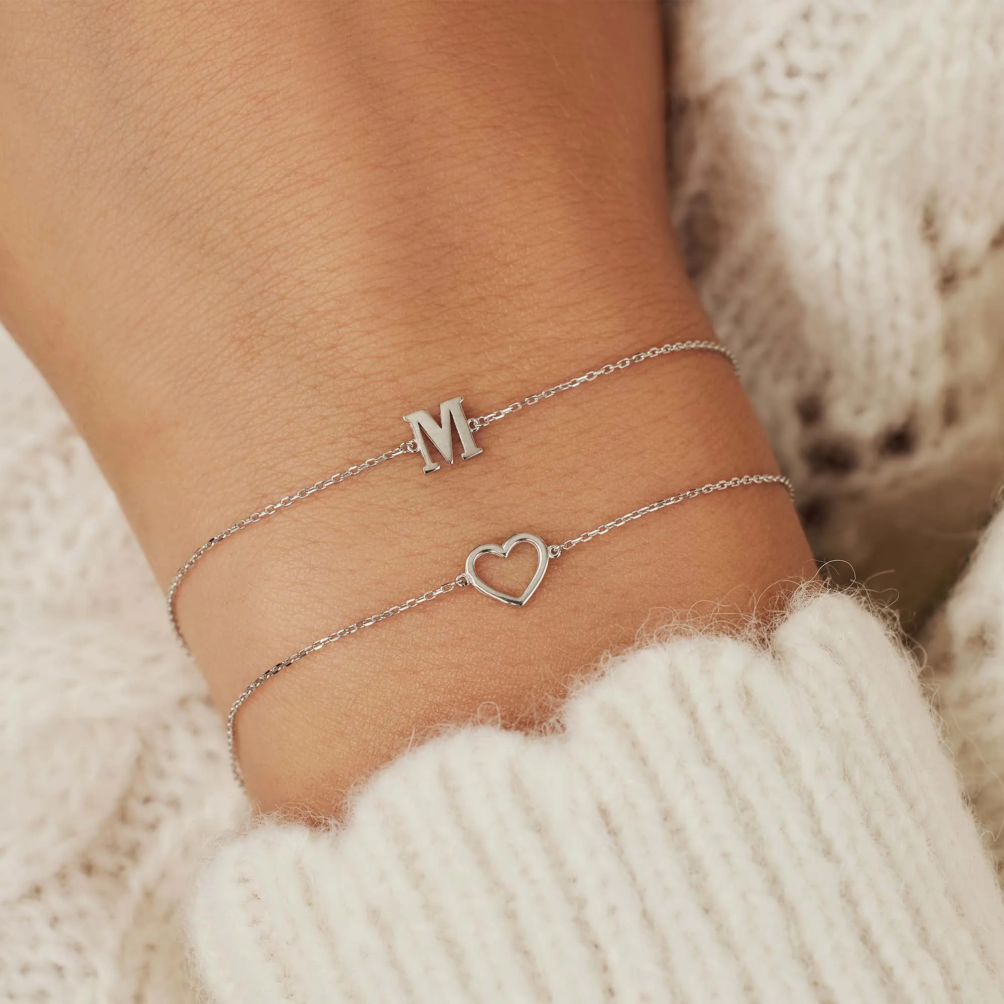 Saint Germain Amore 14 karat white gold bracelet with heart