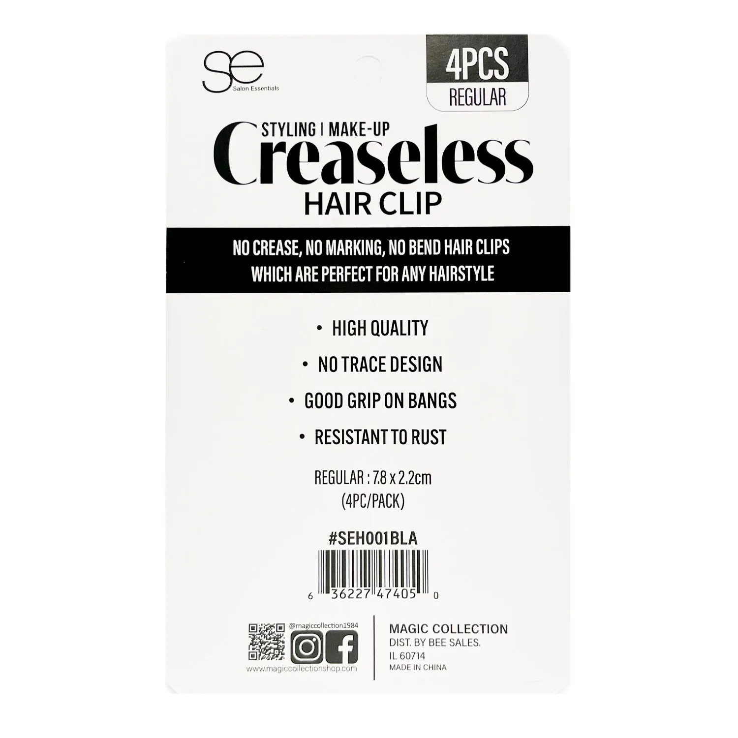 Salon Essentials Creaseless Hair Clip 4pcs