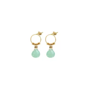 Satellite Drop Earrings Chrysoprase - 18k Gold