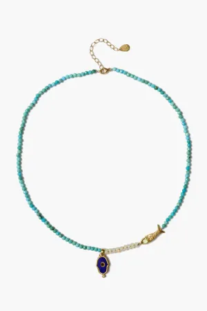 Sedna Evil Eye Necklace Turquoise Mix