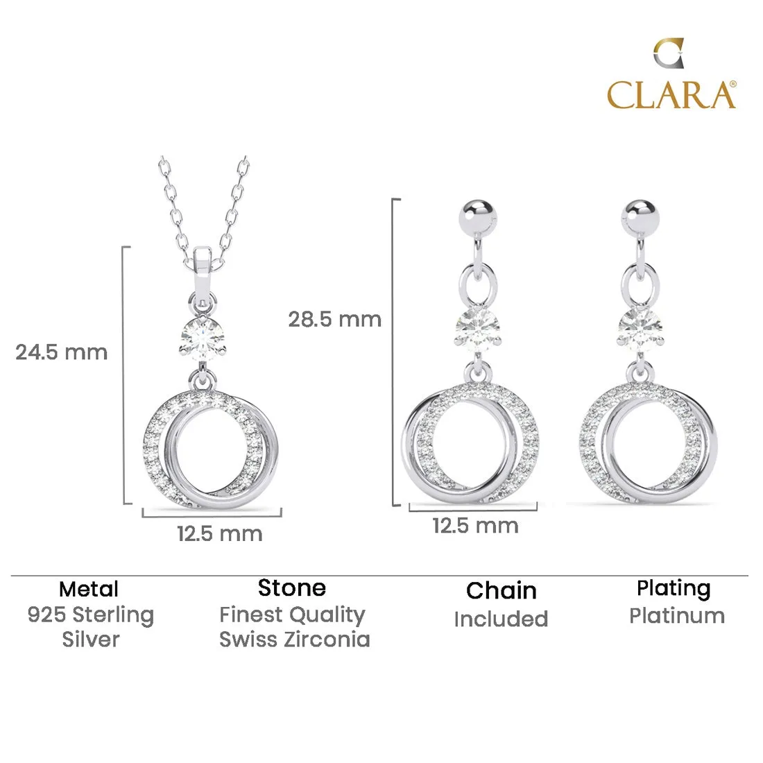 Silver Circle of Joy Jewellery Set