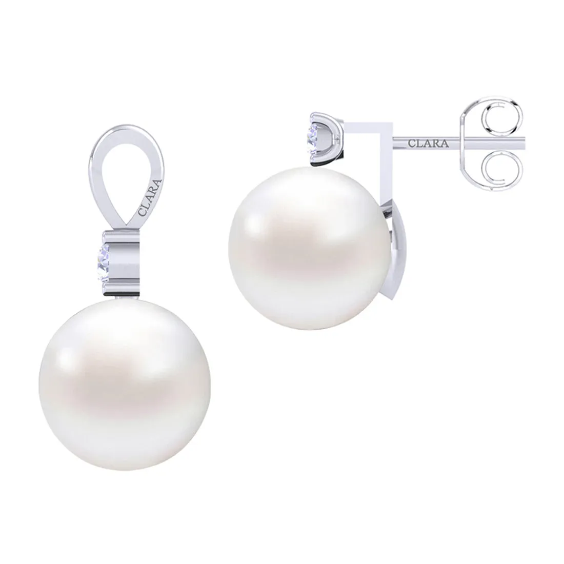 Silver Classic Pearl Jewellery Set