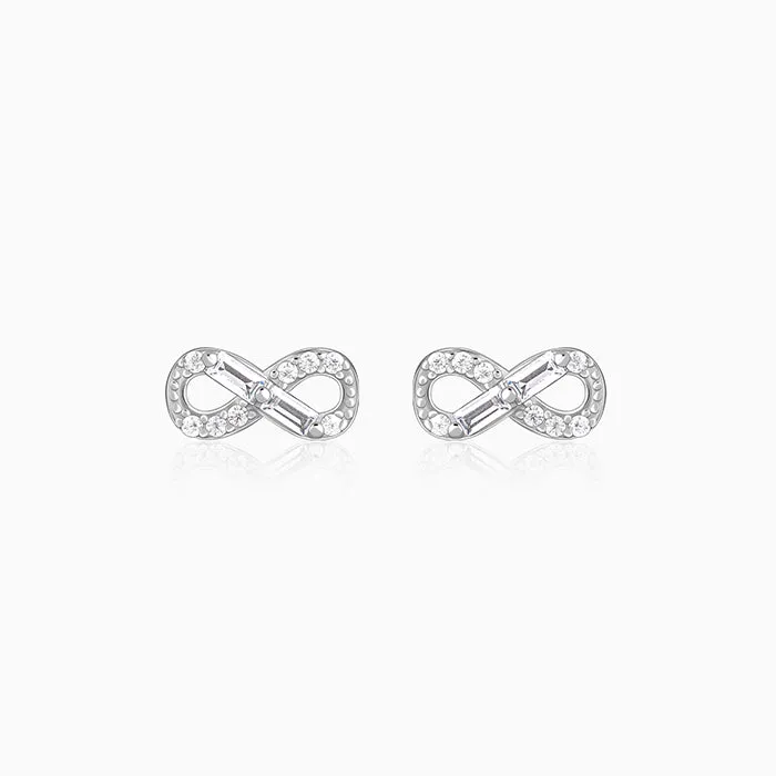 Silver Endless Infinity Studs