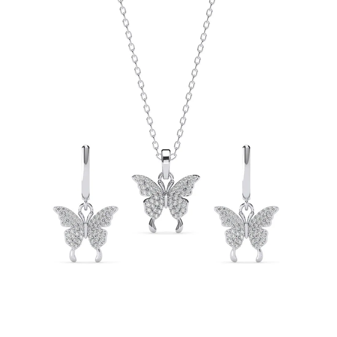 Silver Fia Butterfly Jewellery Set