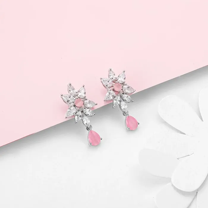 Silver Garland Of Flowers Earrings