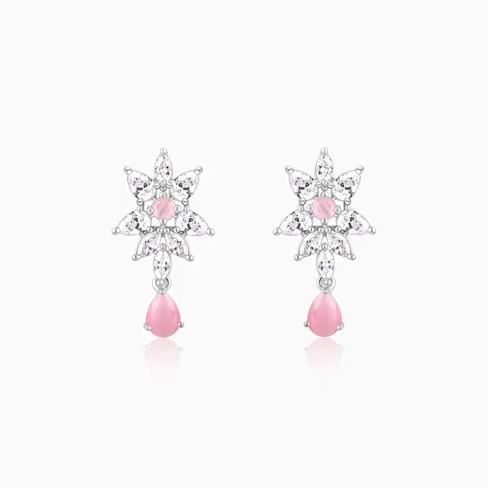 Silver Garland Of Flowers Earrings