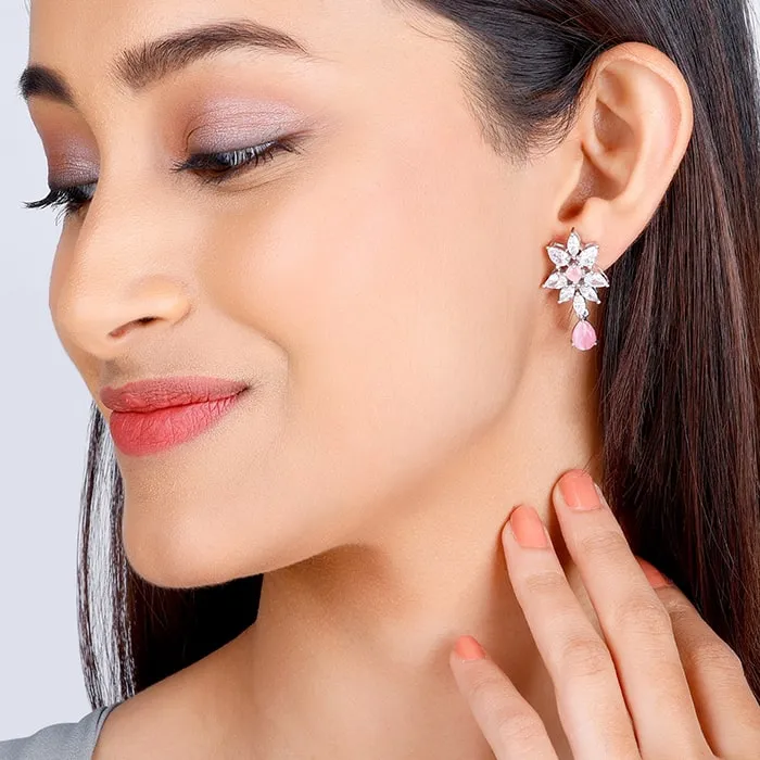 Silver Garland Of Flowers Earrings