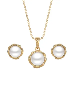 Silver Pearl Aki Jewellery Set