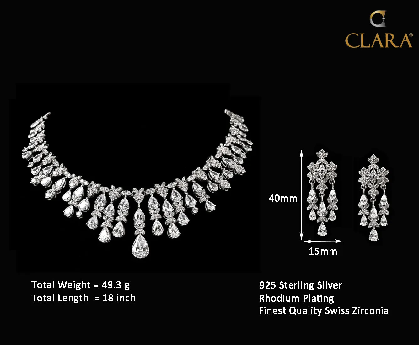 Silver Queen's Necklace Jewellery Set