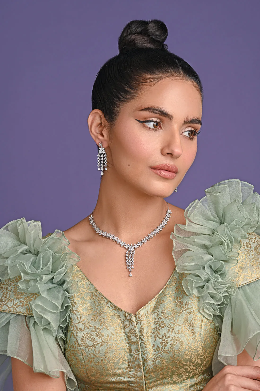 Silver Shiza Necklace Jewellery Set