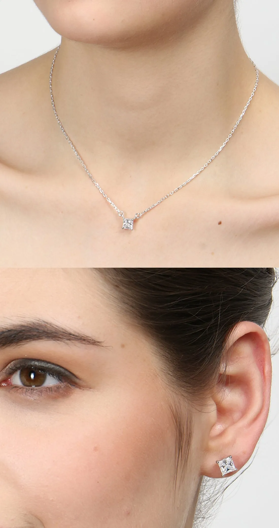 Silver Square Jewellery Set