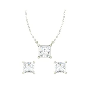 Silver Square Jewellery Set