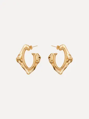 Small Abstract O Hoop Earrings