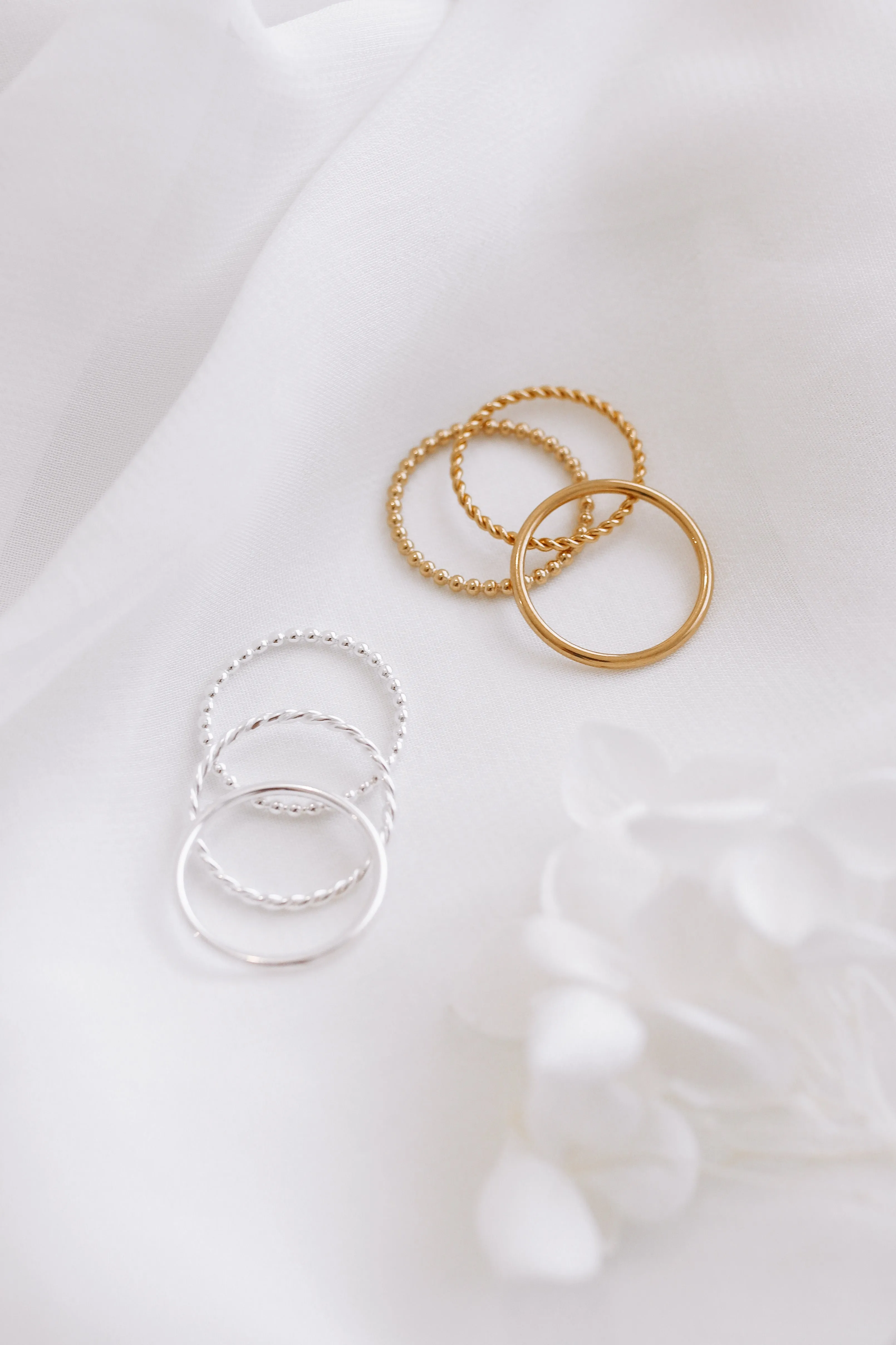 Sofia - Stainless Steel Fine Stack Rings