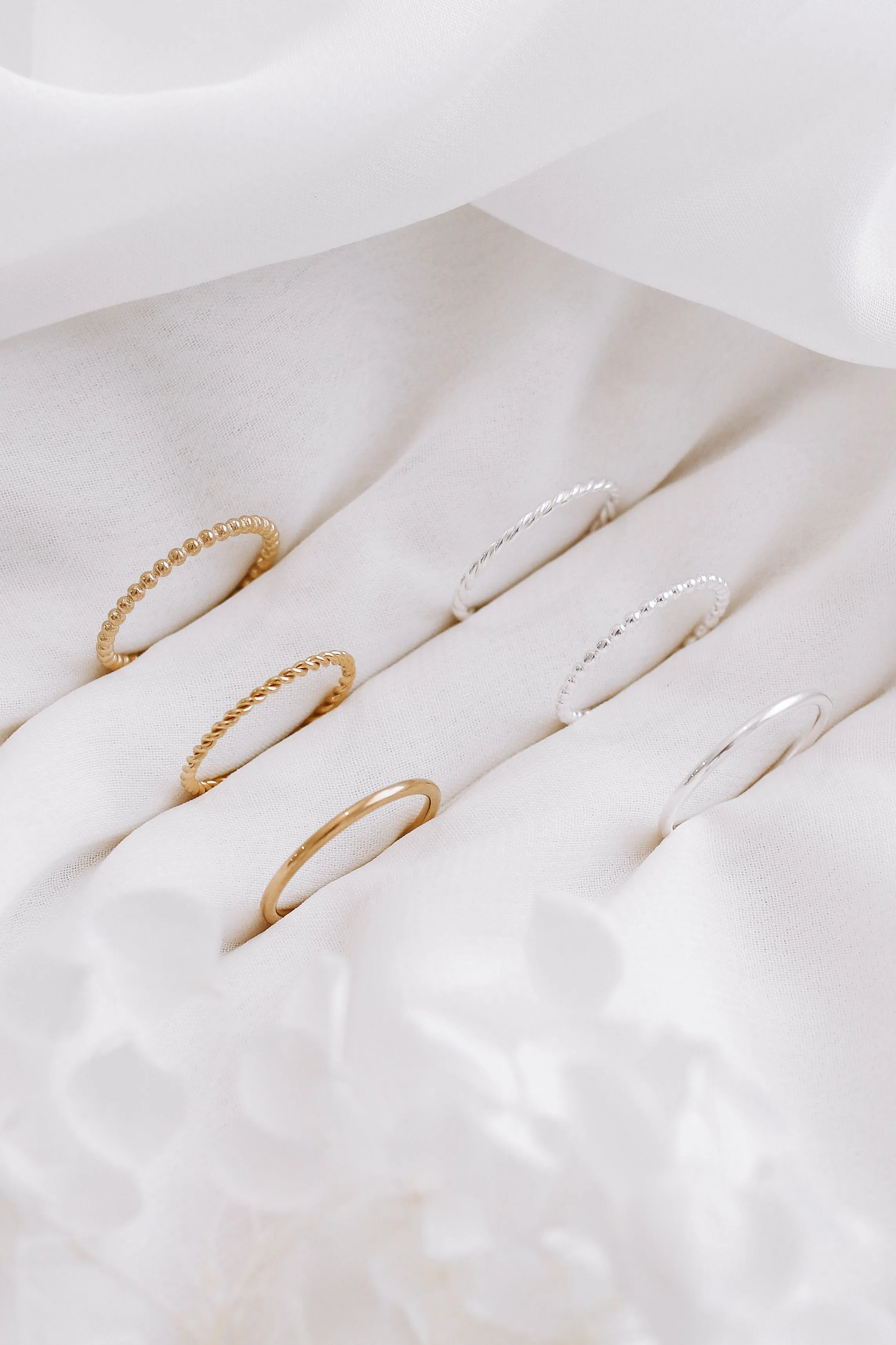 Sofia - Stainless Steel Fine Stack Rings