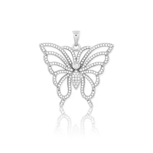 Sterling Silver Large Butterfly Pendant Chain