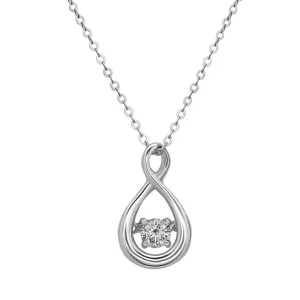 Sterling Silver Open Teardrop CZ Pendant chain