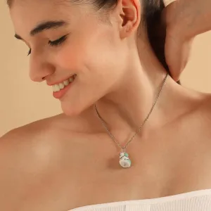 TFC Cute Puppy Bead Silver Plated Pendant Necklace