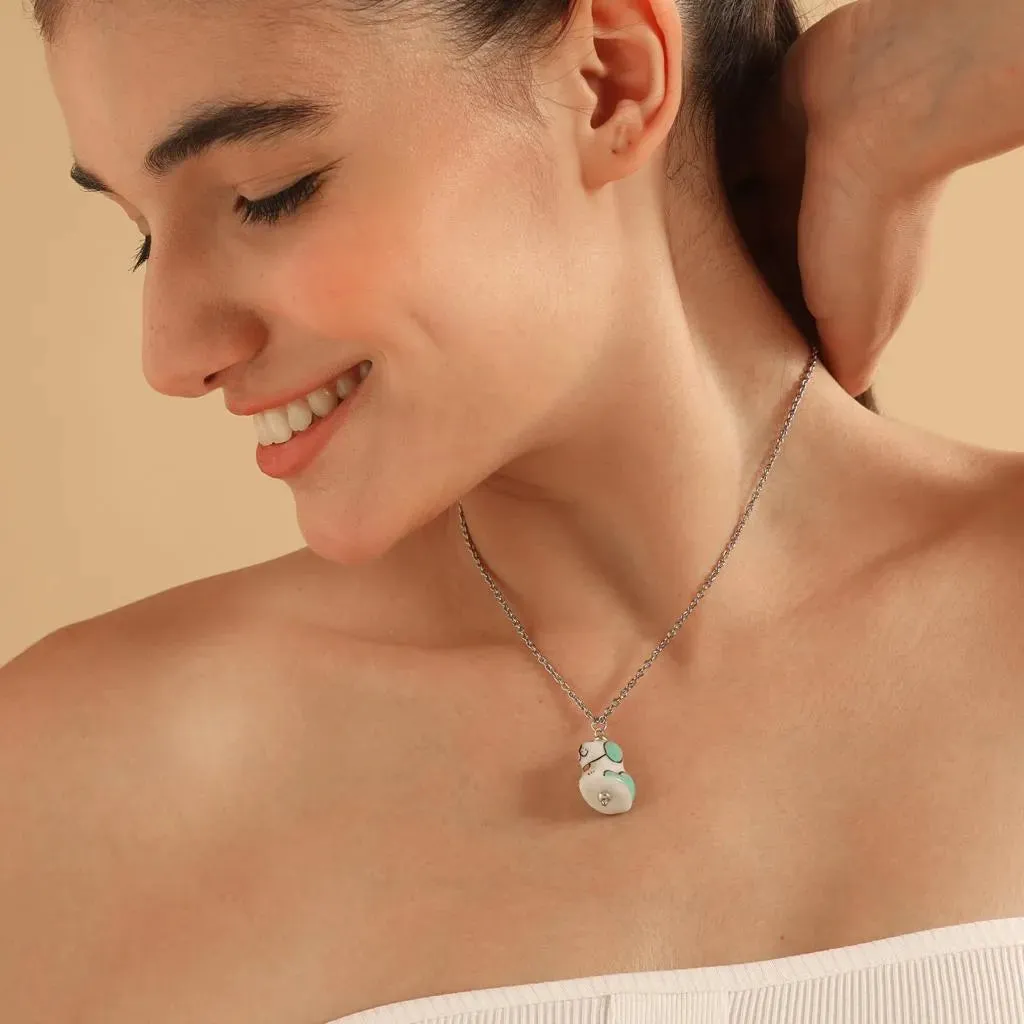 TFC Cute Puppy Bead Silver Plated Pendant Necklace