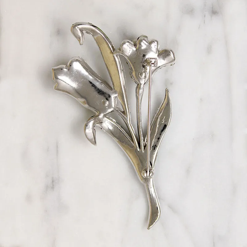 Tremblant Enamel & Rhinestone Nosegay Brooch by Coro