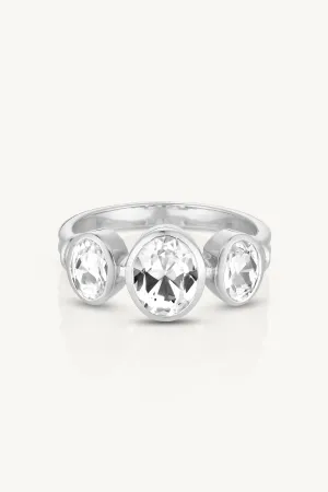Trinity White Topaz Silver Ring