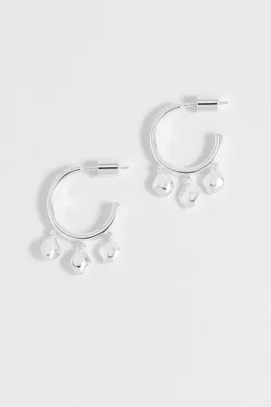Triple Pebble Hoop Earrings