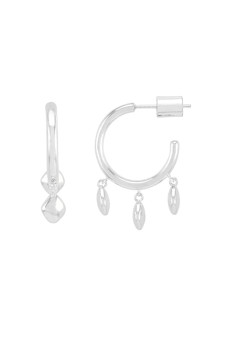 Triple Pebble Hoop Earrings