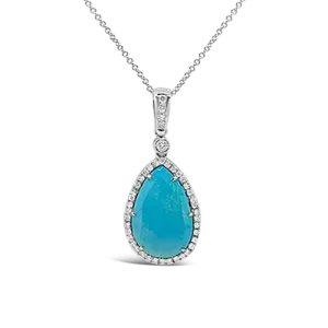 Turquoise & Diamond Pendant