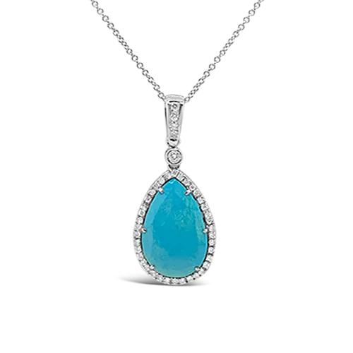 Turquoise & Diamond Pendant