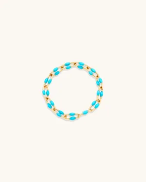 Turquoise U-Link Candy Chain Ring