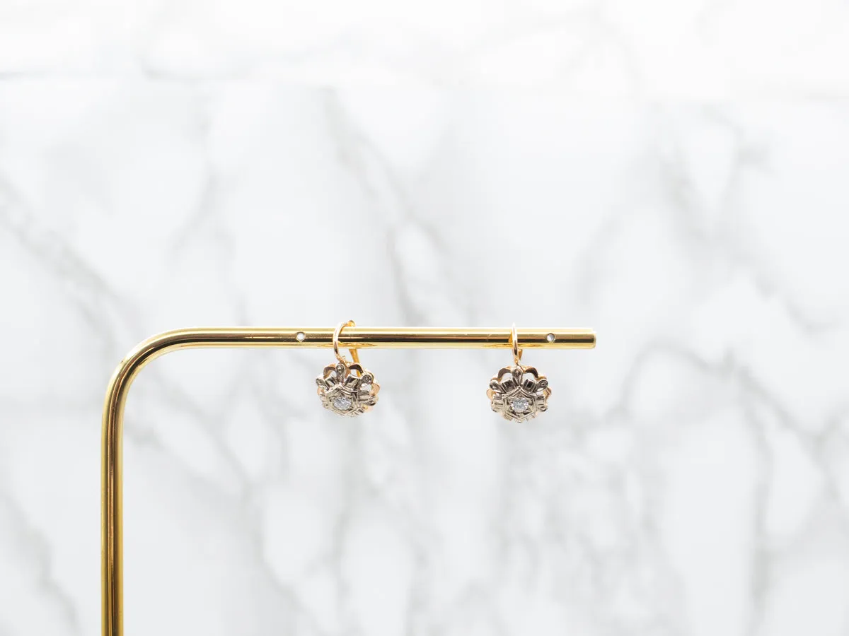 Two Tone Diamond Earrings