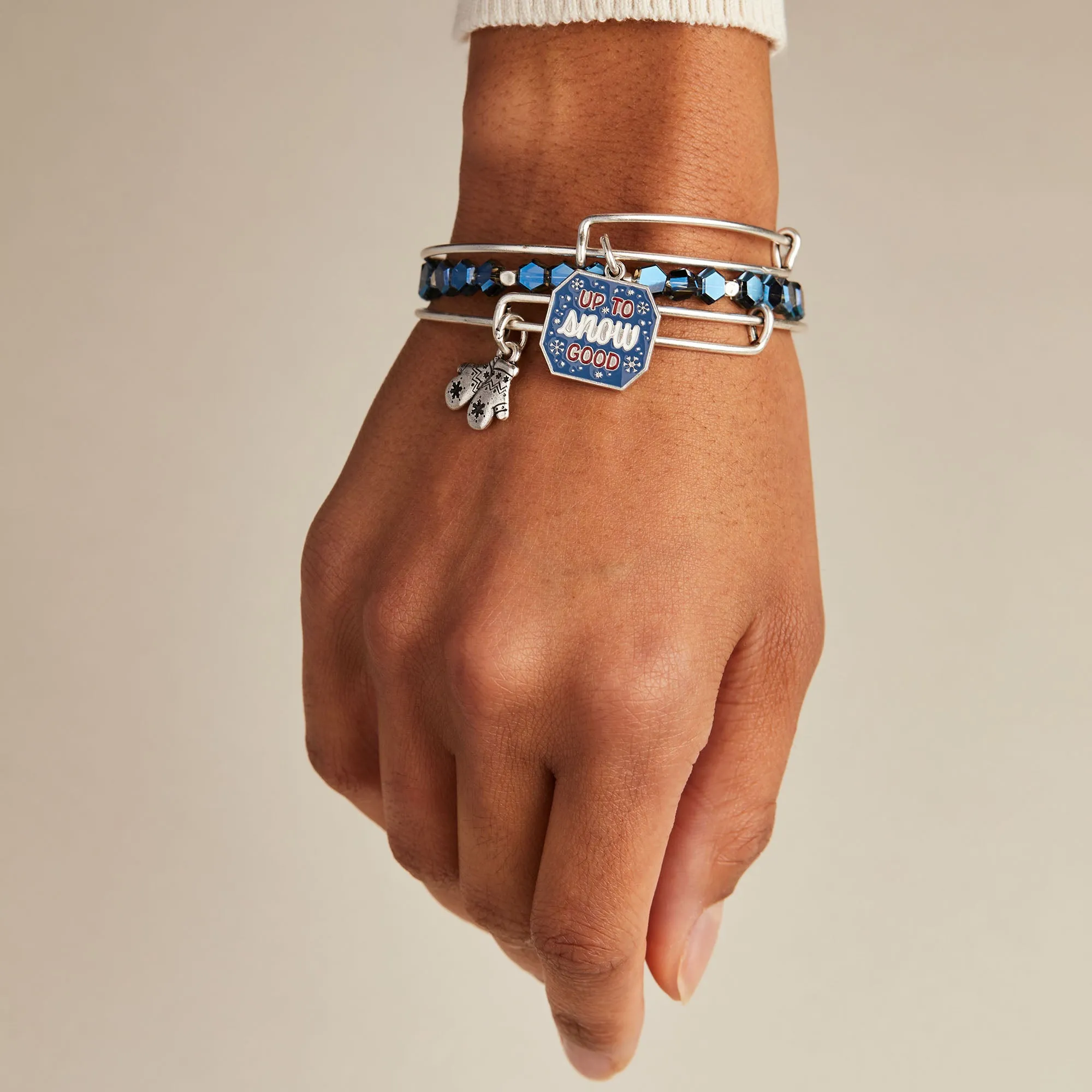 'Up to Snow Good' Charm Bangle, Set of 3