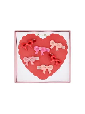 Valentines Bow Hair Clips