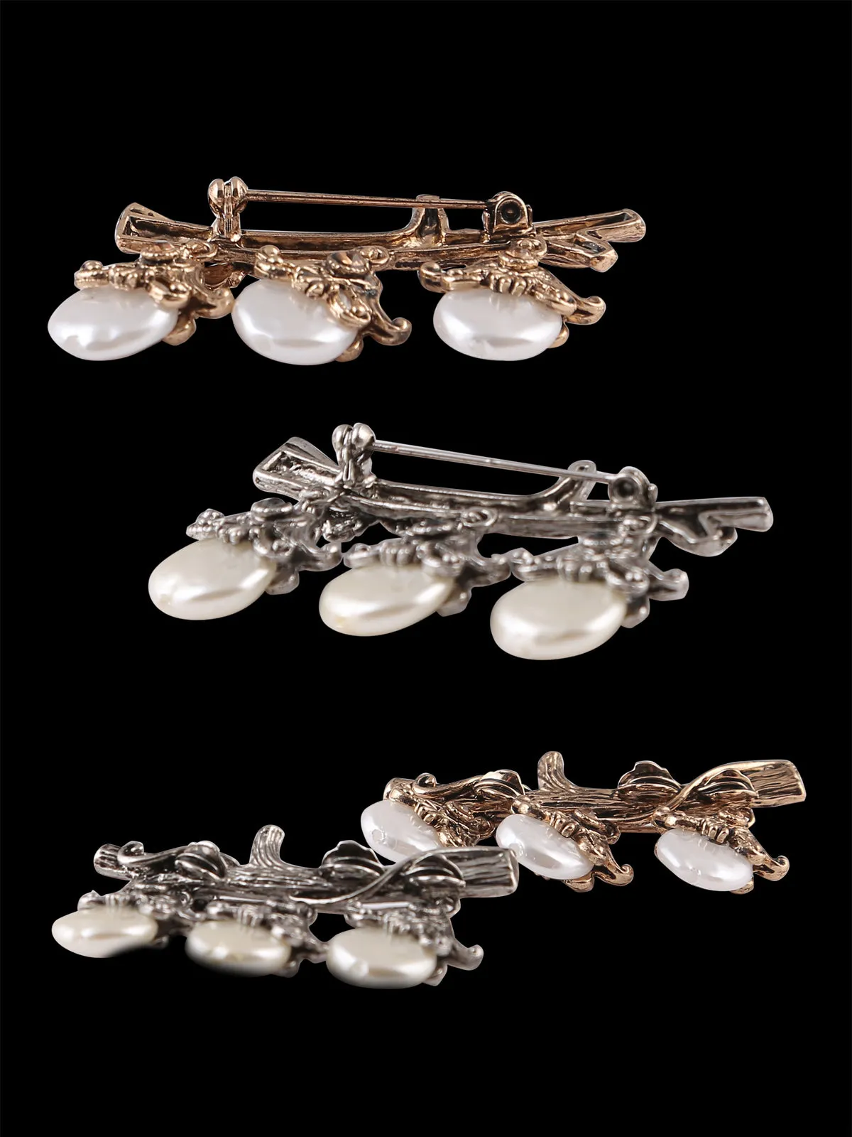 Very Charming Antique Vintage Look with Pearl Hanging Brooch