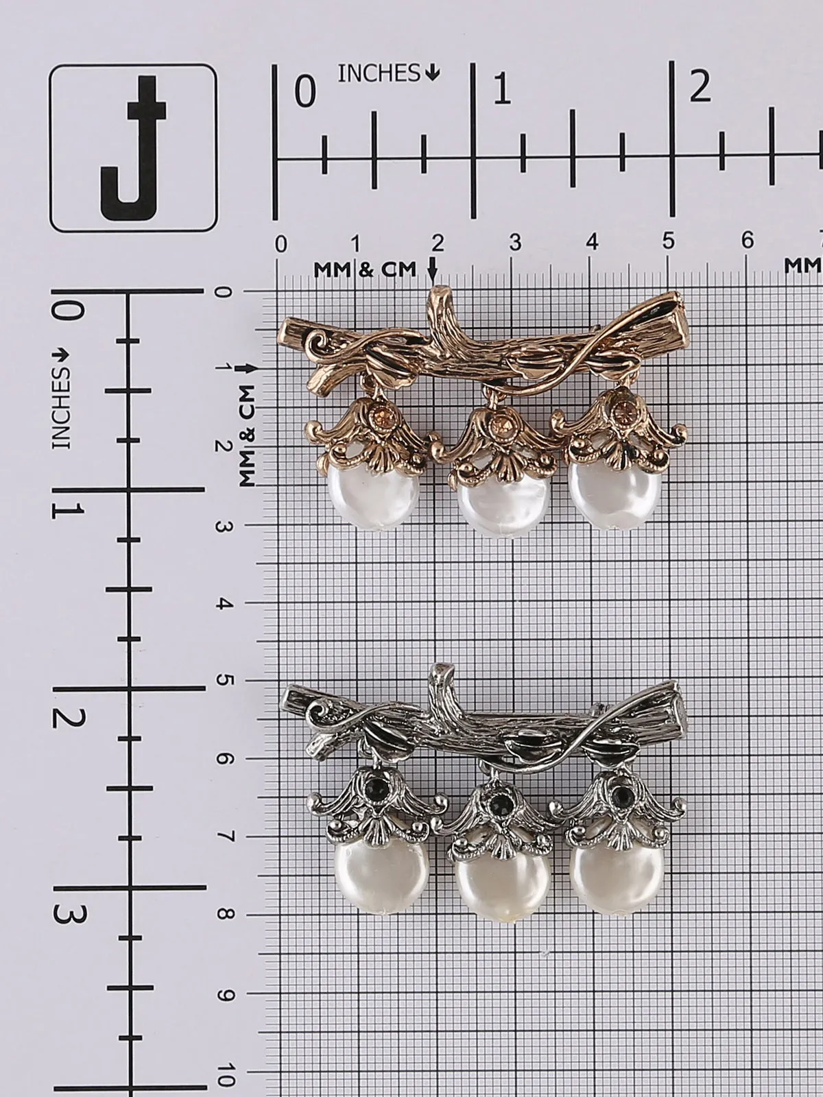 Very Charming Antique Vintage Look with Pearl Hanging Brooch