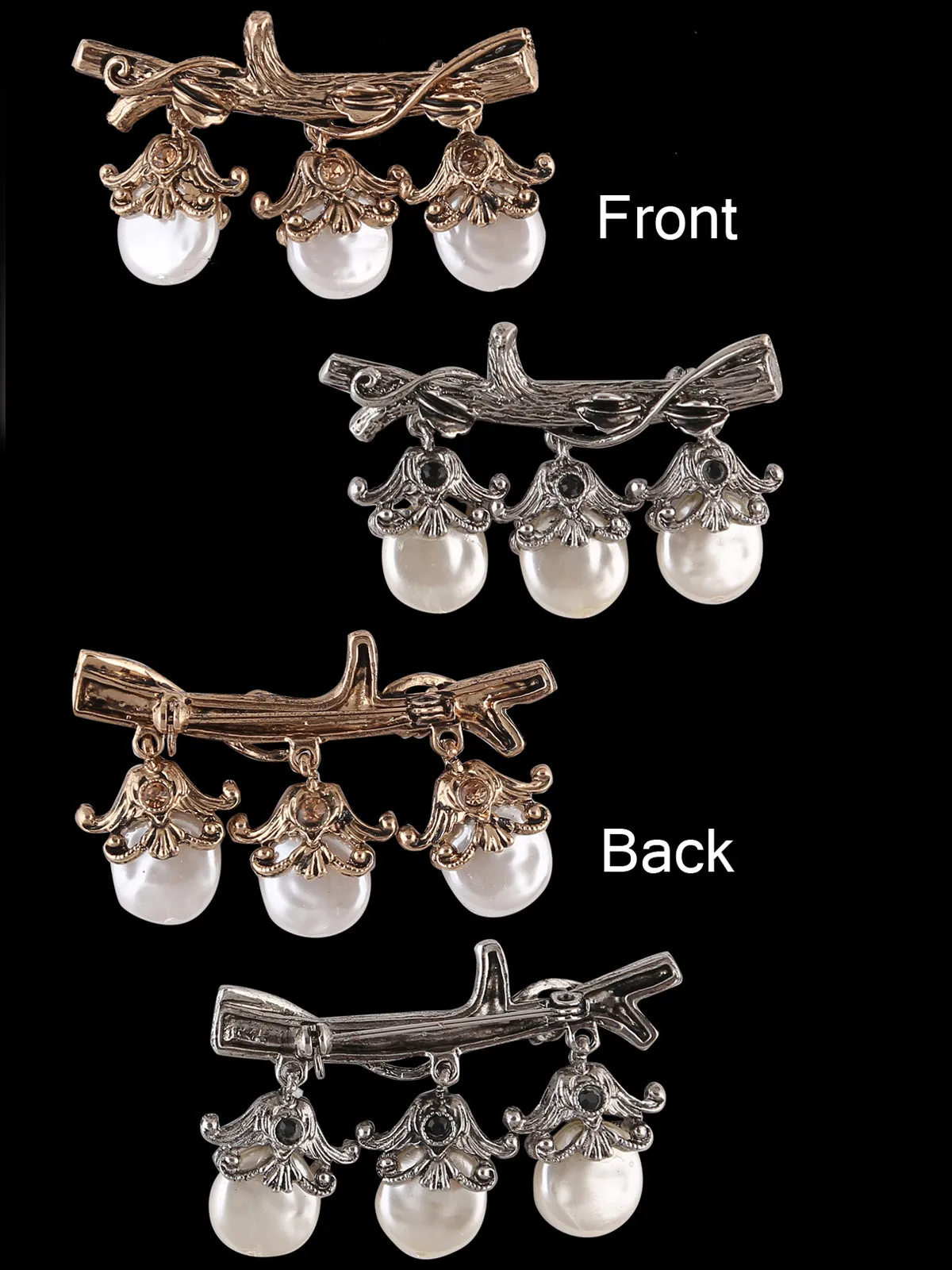 Very Charming Antique Vintage Look with Pearl Hanging Brooch