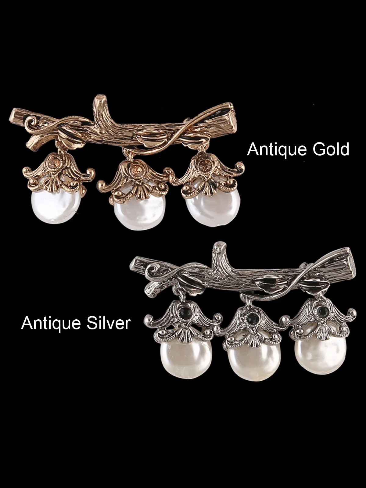 Very Charming Antique Vintage Look with Pearl Hanging Brooch